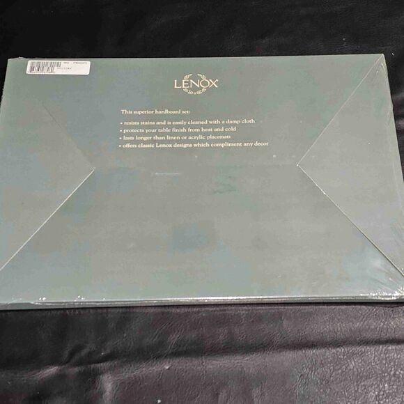 NEW 2 Lenox Christmas Floral Ribbon Holiday Hardboard Placemats 16x12 NOS - Picture 2 of 3